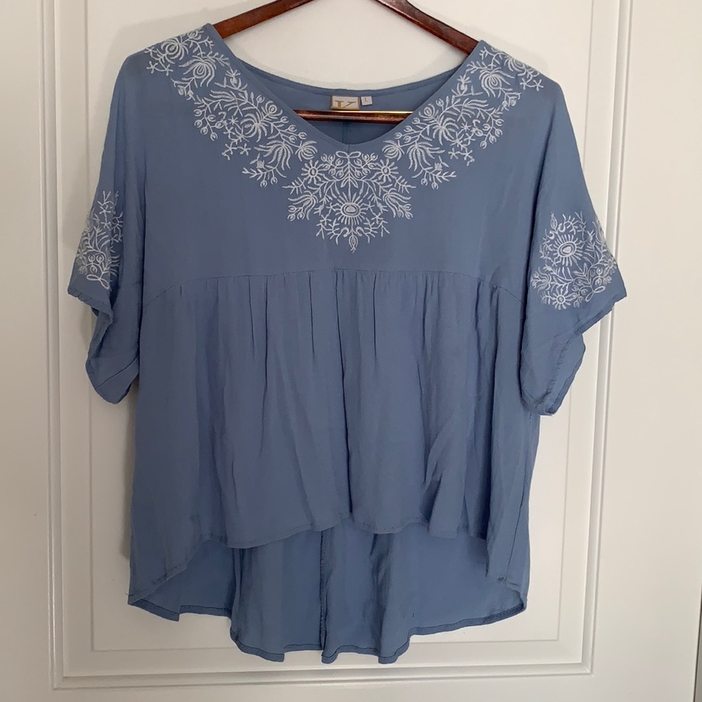 Embroidered Babydoll Top